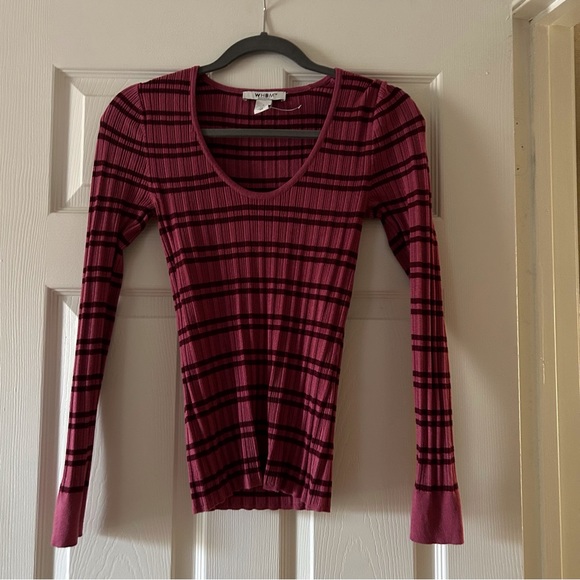 WHBM Striped Rib-Knit Pullover - Picture 3 of 6